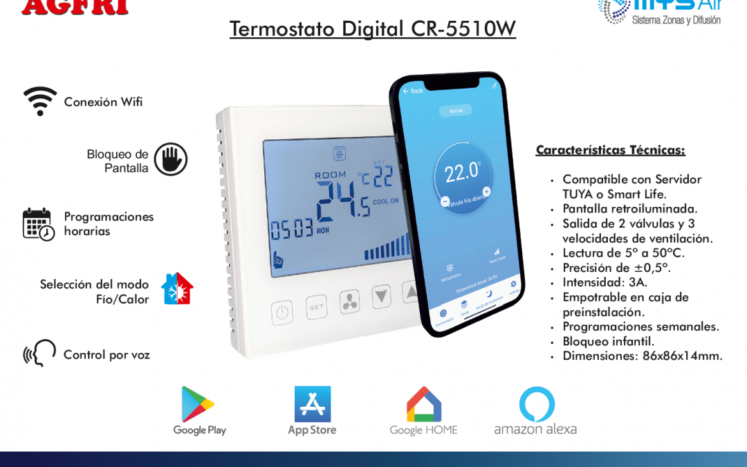 Nuevo termostato digital MYSAir Agfri CR-5510W