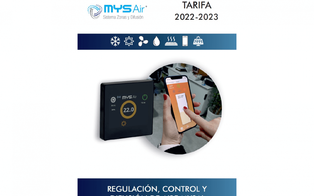 Nueva tarifa regulación, control y difusión MYSAIR Abril 2022